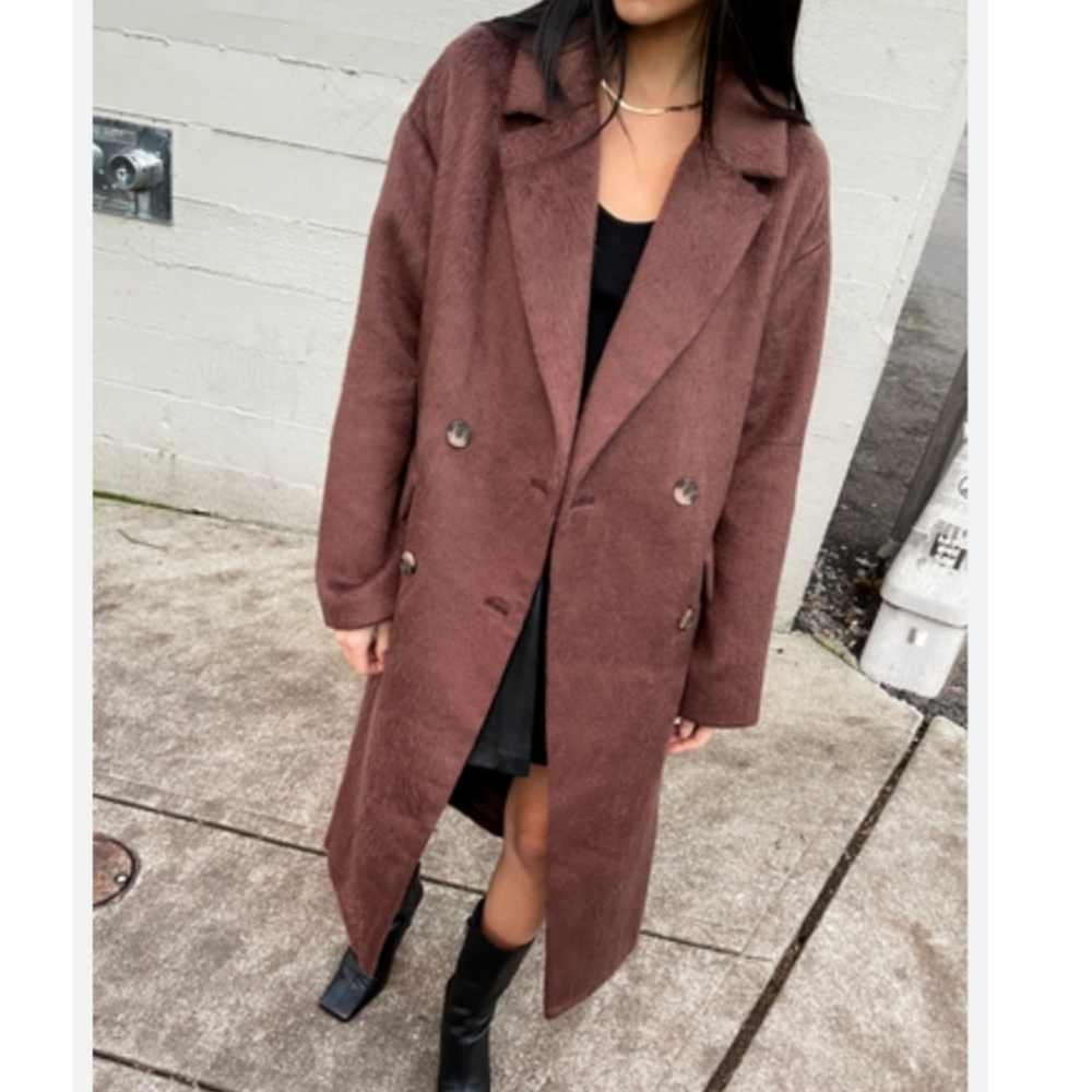 Oak and Fort wool oversized trench coat